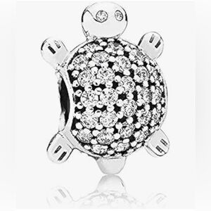 Authentic Pandora Retired Turtle Pavé S925 P2 Sterling Silver Charm